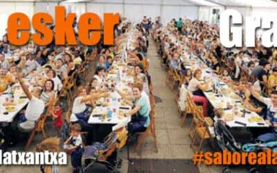 Éxito de la comida popular solidaria en Gipuzkoa
