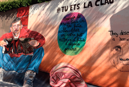 Un mural colectivo que clama #nadiedurmiendoenlacalle
